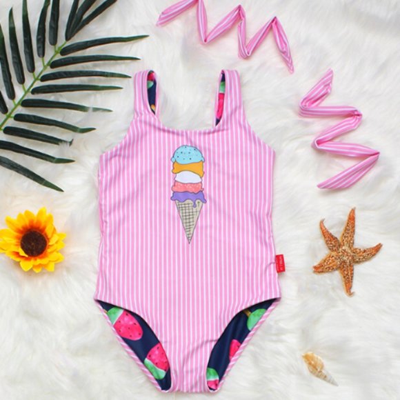 Kids Reversible One piece swimsuit - Picture 2 of 4